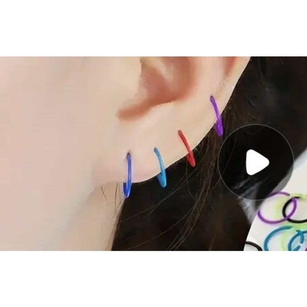 Hoop Earrings Resin Multiple Color